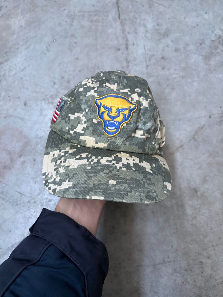 Nike Digital Camo Baseball Cap With Panther Logo And Us Flag Patch
