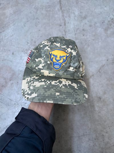Nike Digital Camo Baseball Cap With Panther Logo And Us Flag Patch