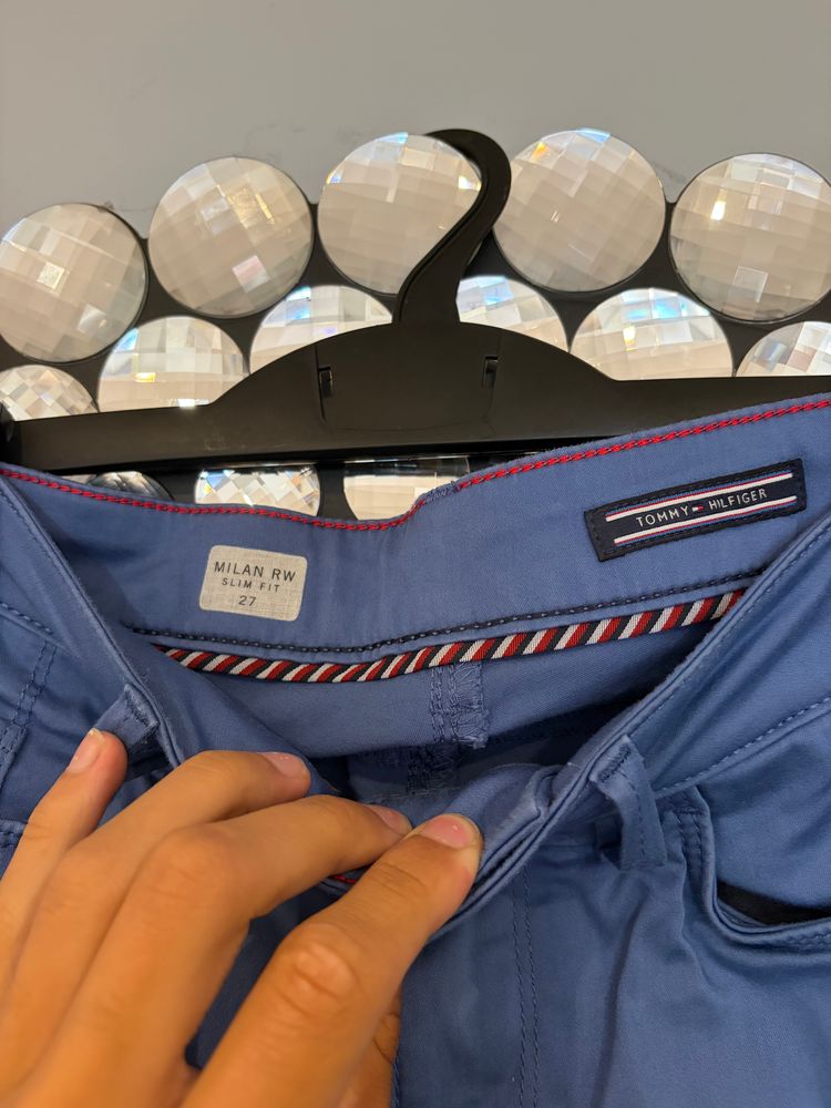Genuine Tommy Hilfiger Milan Slim Fit trousers in a stylish blue colourway. Perfect for smart casual wear, work, office, travel or everyday use. image 4