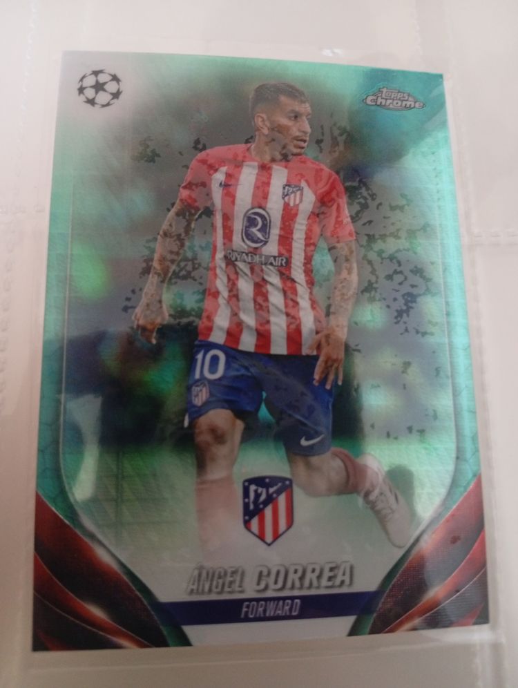 Topps Ref A1-P18. Angel Correa. Atlético de Madrid. Topps Chrome Aqua prism product image