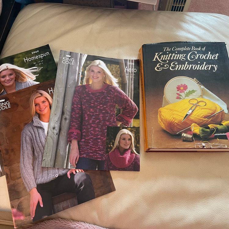 Vintage The Complete Book of Knitting, Crochet & by Pam Dawson 