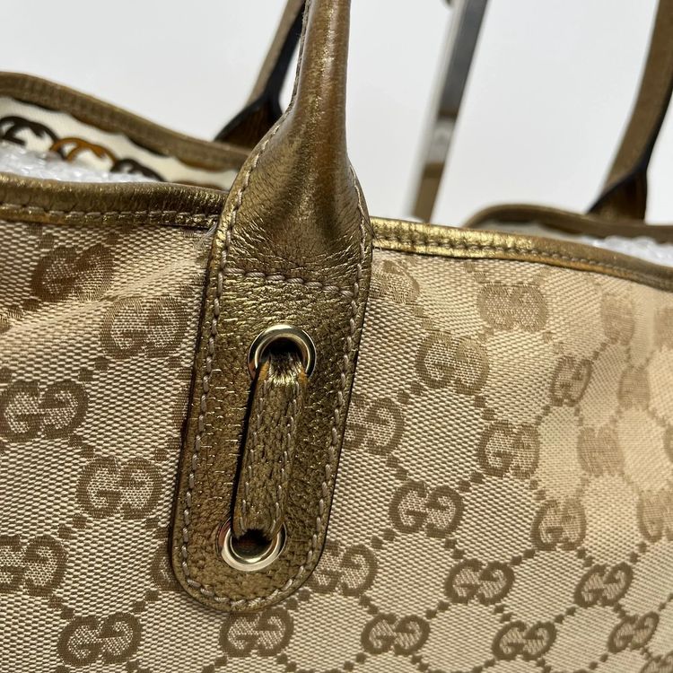 Gucci ‘GG’ Monogram Cream Canvas/Leather Princy Tote image 5