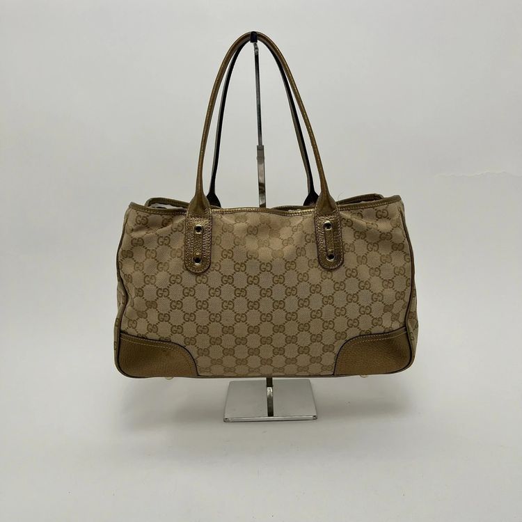 Gucci ‘GG’ Monogram Cream Canvas/Leather Princy Tote image 1