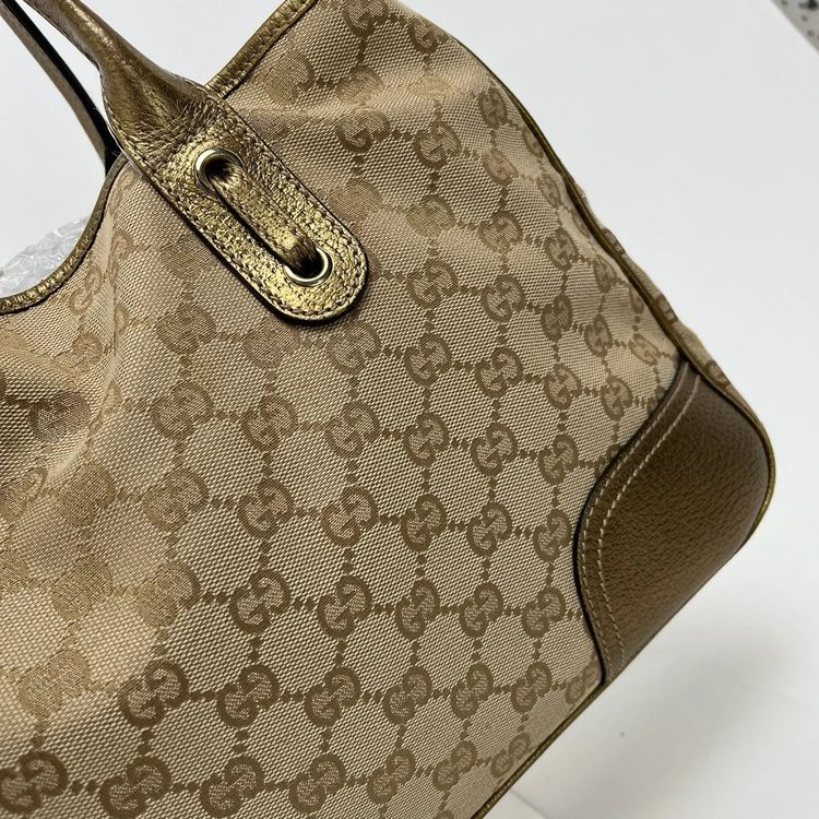 Gucci ‘GG’ Monogram Cream Canvas/Leather Princy Tote image 8