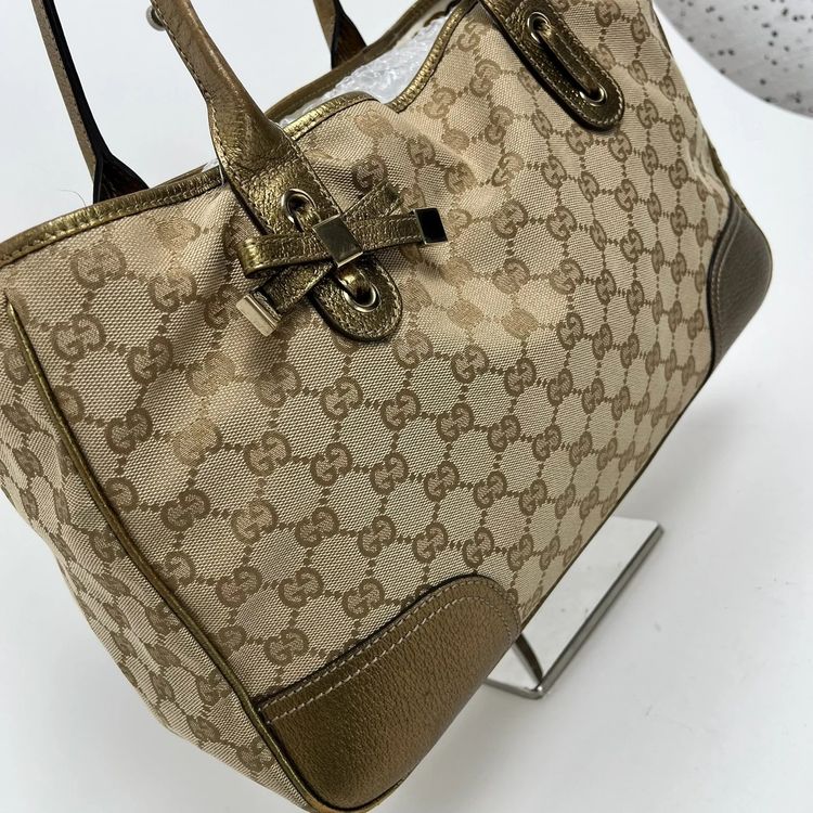 Gucci ‘GG’ Monogram Cream Canvas/Leather Princy Tote image 7
