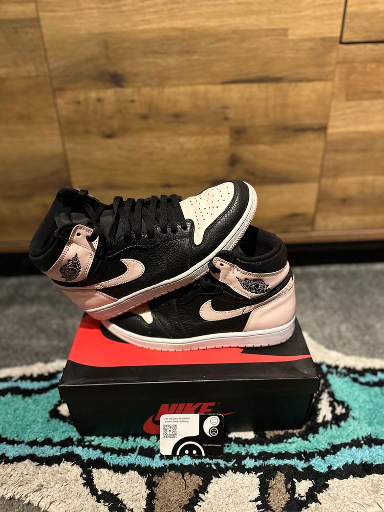 Jordan 1 Retro High “Black Crimson Tint” U.K. 8.5 image 2