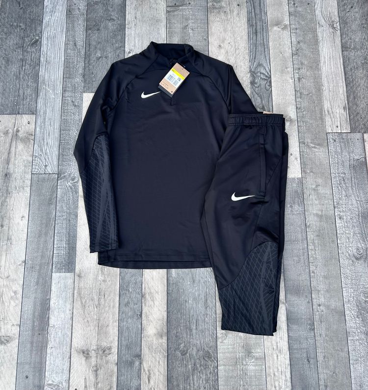 Nike Dri-Fit Strike Tracksuit 1/4 Zip Set - Black - Size Small 