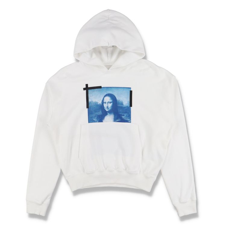 Off-White White Mona Lisa Logo Oversized Hoodie 1