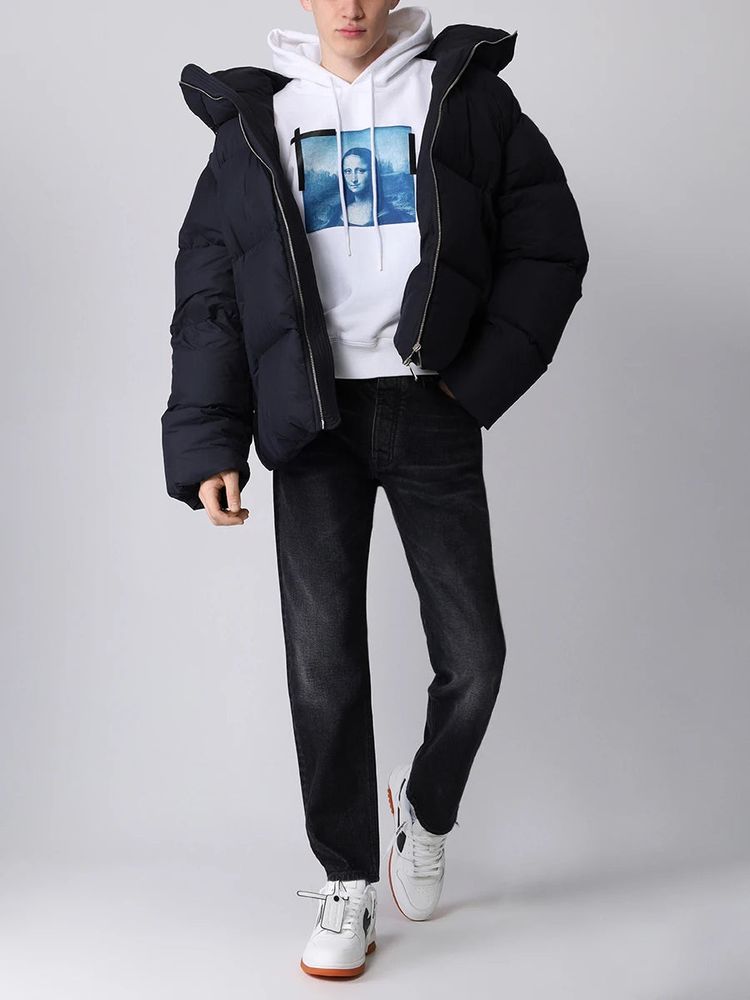 Off-White White Mona Lisa Logo Oversized Hoodie 2
