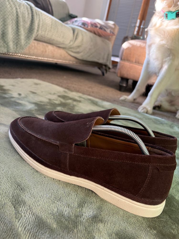 Brown Suede Slip-On Shoes (next) image 5