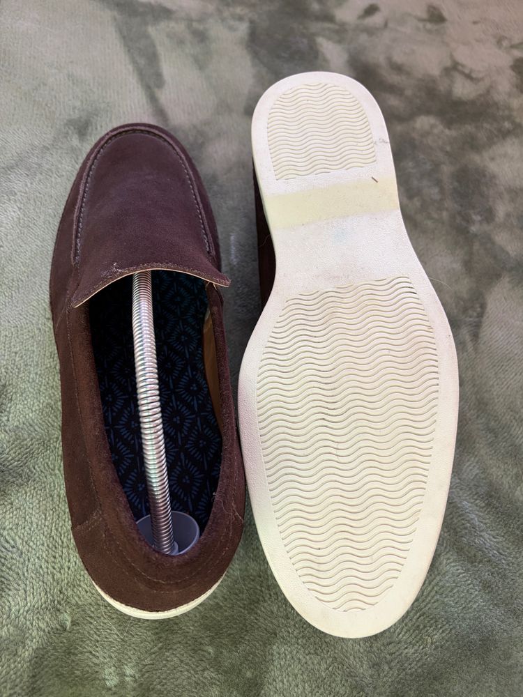 Brown Suede Slip-On Shoes (next) image 4