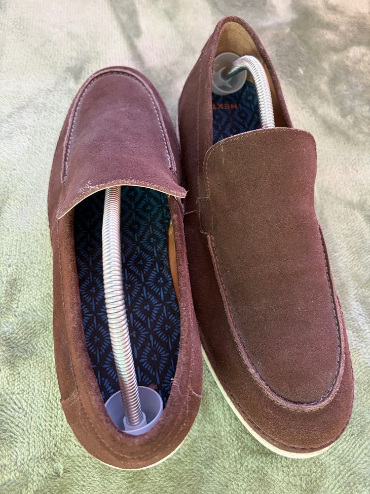 Brown Suede Slip-On Shoes (next) image 6