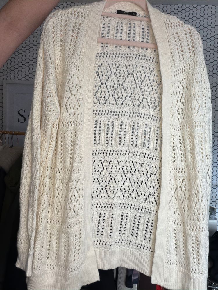 F&F Cream Open-Knit Cardigan product image