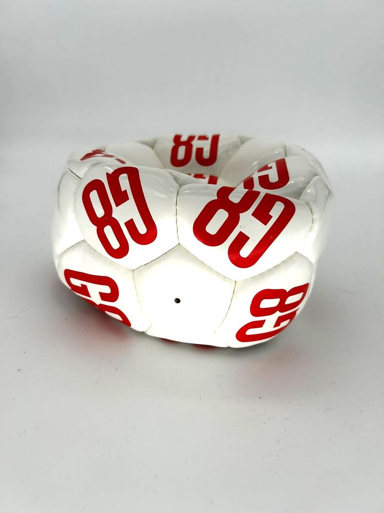 Rare Dirk Bikkembergs Designer Football Soccer Ball White/Red image 2