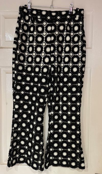 Black And White Crochet Pants