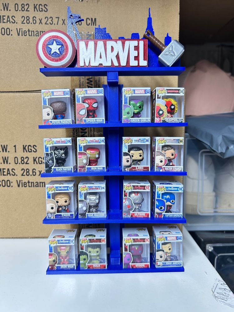 Marvel Funko Pop Figures Display Set WITH 16 BITTY MARVAL POPS