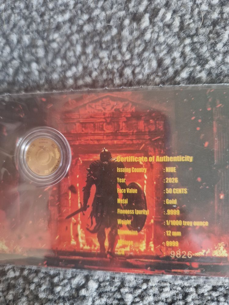 1/1000 24k gold God Of War Collectible Coin imagen 2