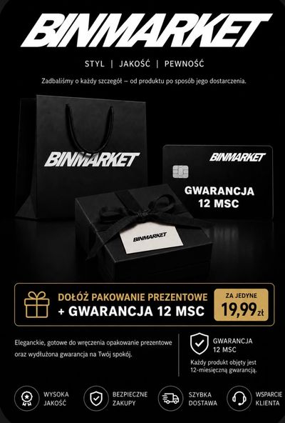 Pakowanie prezentowe + Gwarancja 12msc