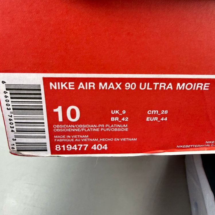 Immagine di Nike Air Max 90 Size UK 9 Ultra Moire Blue Obsidian Men's Trainers 819477-404 5