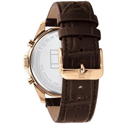 Tommy Hilfiger 1710453 Mens Watch Brown Leather Strap With Blue Dial 2