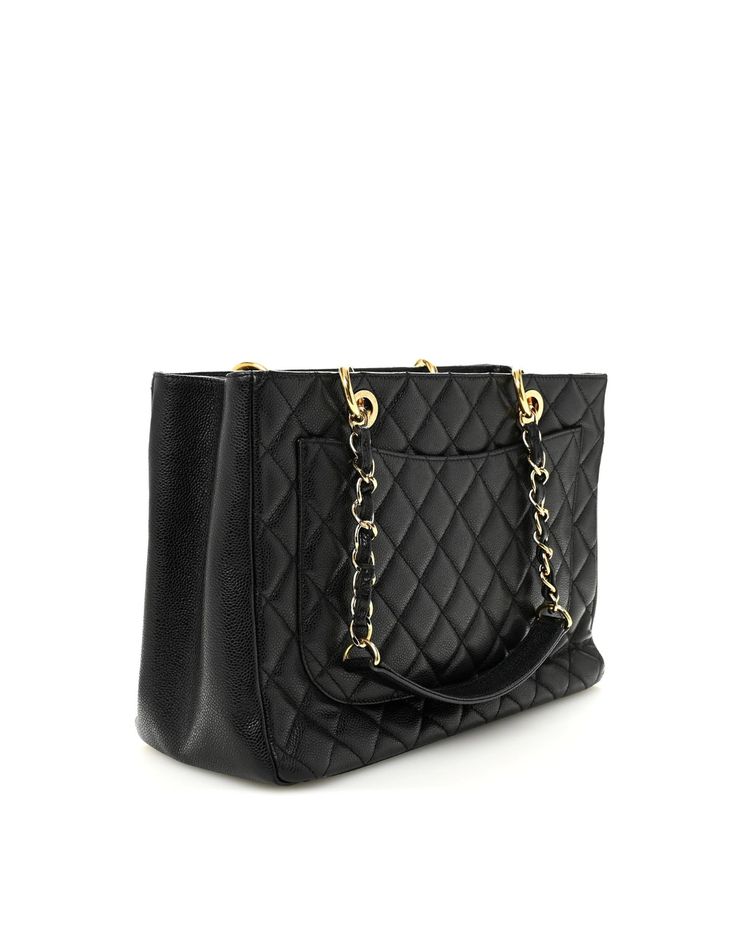 Chanel Borsa Grand Shopping Tote GST Pelle Caviar Nera — Pre-owned Autentica imagen 12