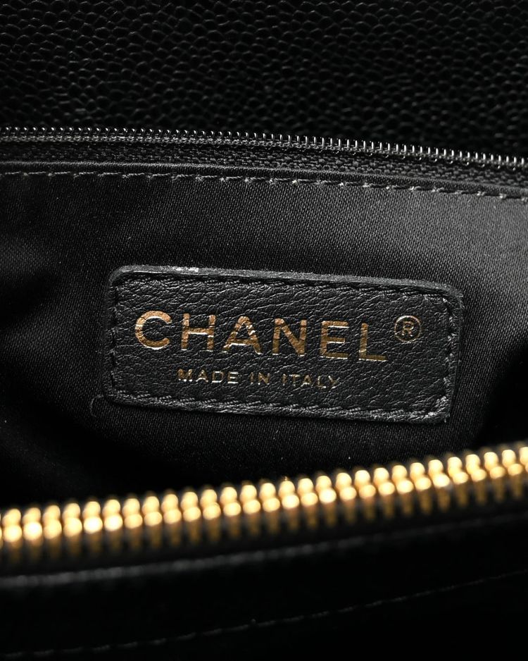 Chanel Borsa Grand Shopping Tote GST Pelle Caviar Nera — Pre-owned Autentica imagen 9