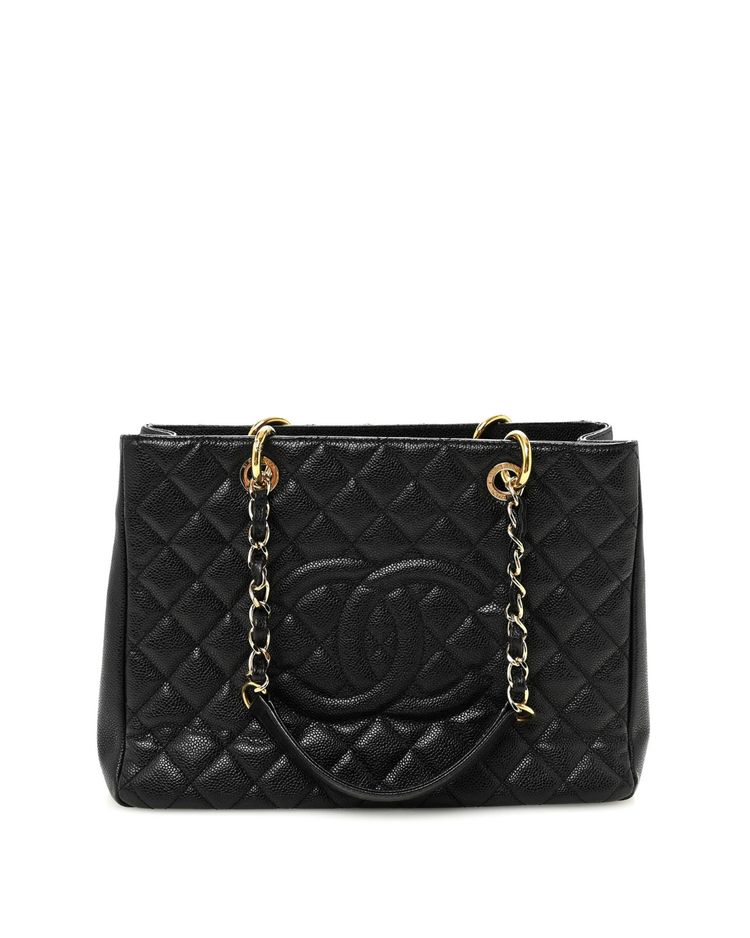Chanel Borsa Grand Shopping Tote GST Pelle Caviar Nera — Pre-owned Autentica
