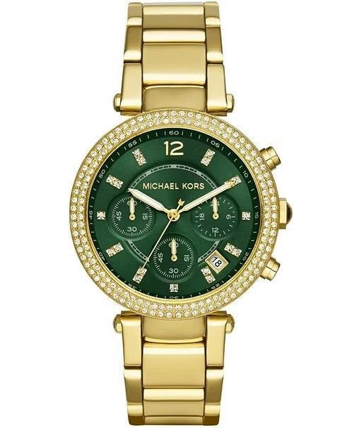 Michael Kors MK6263 Gold Stainless Steel Strap With Green Dial Watch For Women image 1