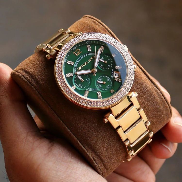 Michael Kors MK6263 Gold Stainless Steel Strap With Green Dial Watch For Women image 6
