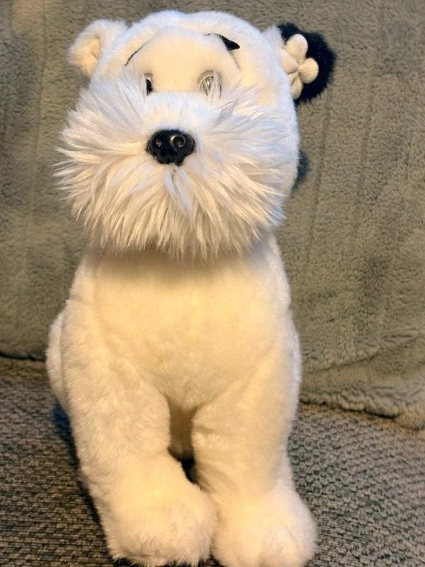 White Plush Dog Toy image 1