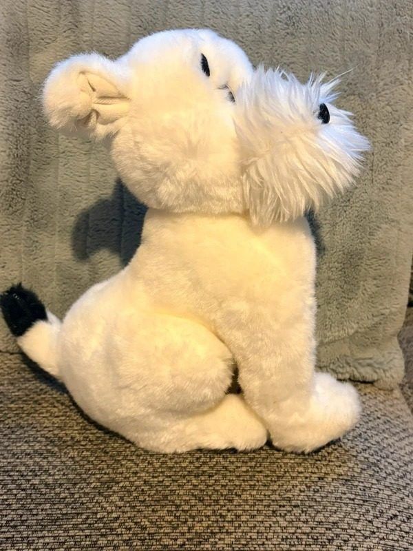 White Plush Dog Toy image 3