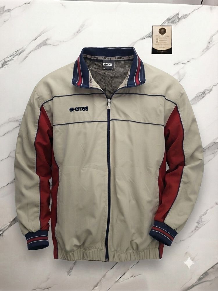 Errea Beige And Red Zip-Up Jacket image 1