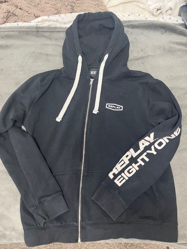Replay Black Zip-Up Hoodie