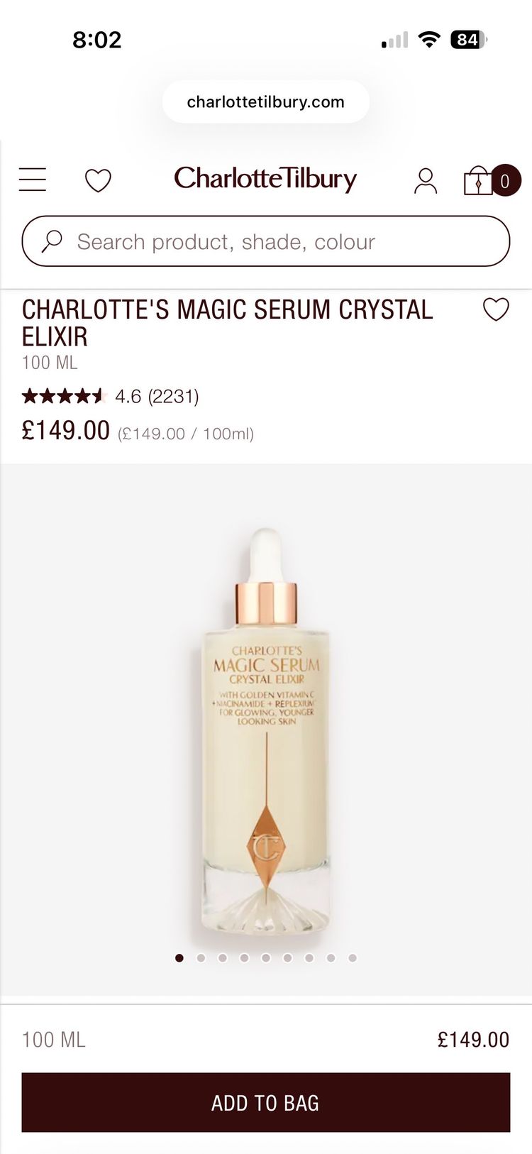 Charlotte Tilbury Magic Serum Crystal Elixir 100ml