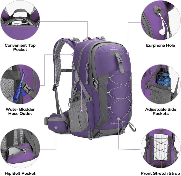 Purple And Gray Backpack obraz 2