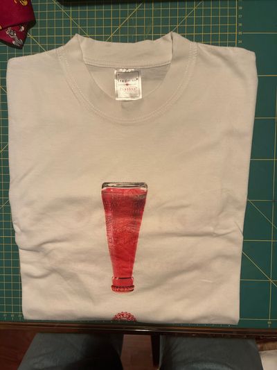 White T-Shirt With Red Graphic
