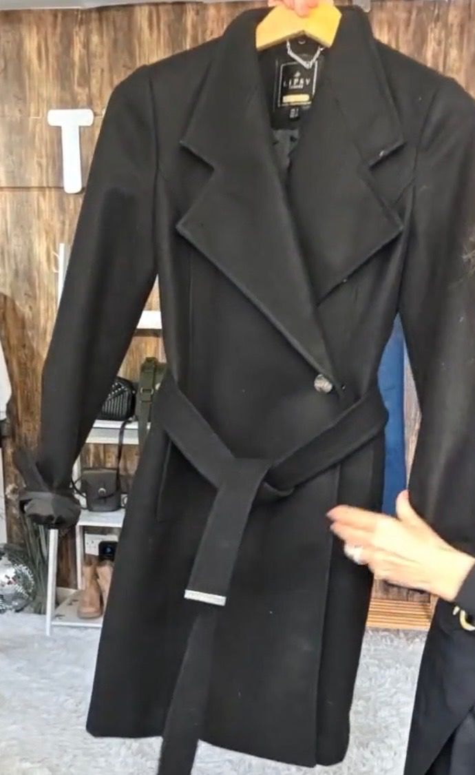 Lipstick Black Belted Coat £85