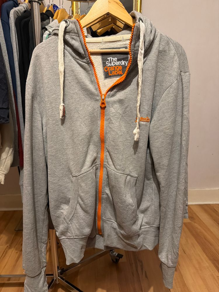 Superdry Superdry Orange Label Grey Zip-Up Hoodie product image
