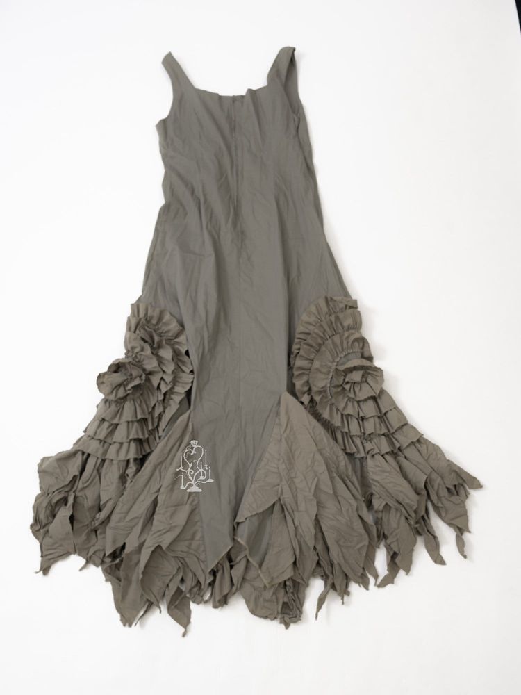 SAGE RUFFLED FAIRYCORE MAXI DRESS 3