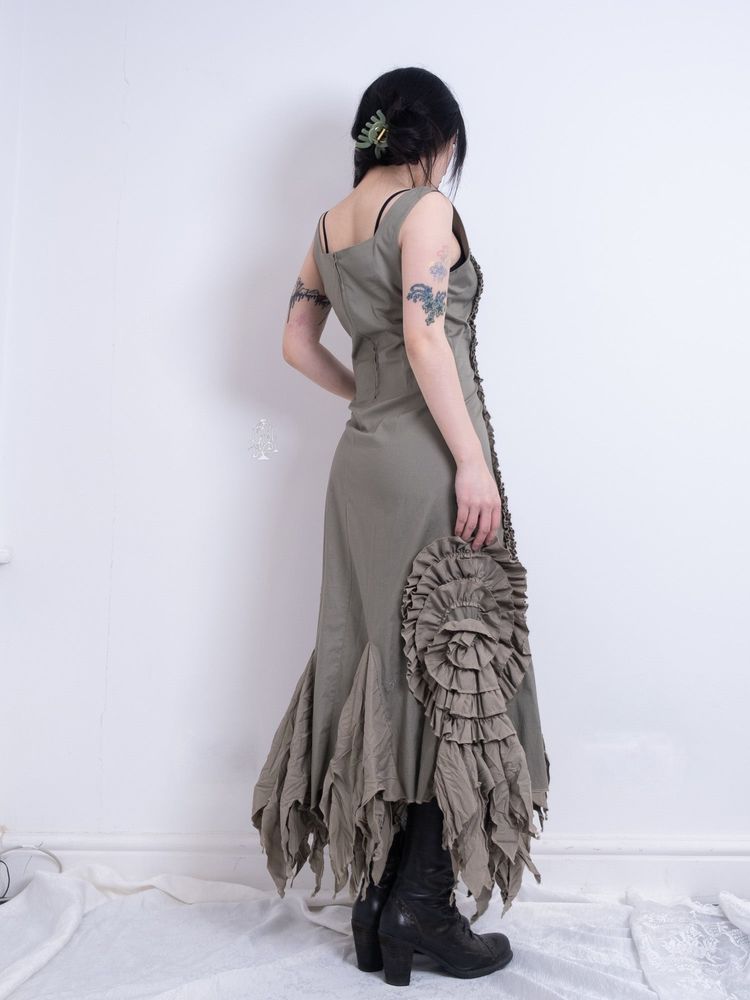 SAGE RUFFLED FAIRYCORE MAXI DRESS 7