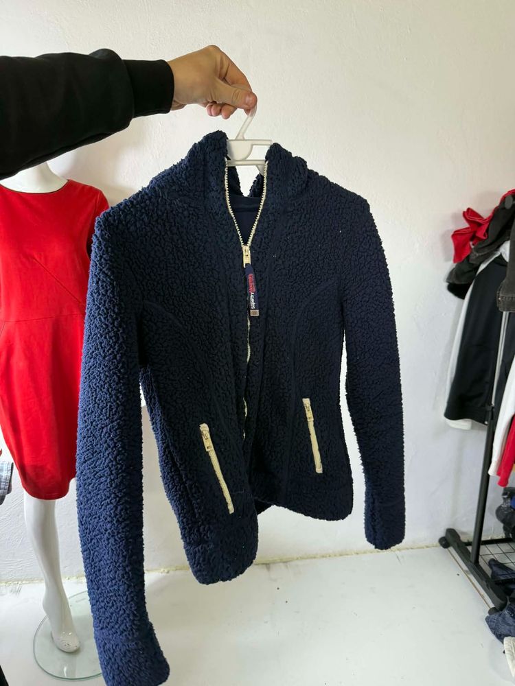 Other Navy Blue Zip-Up Fleece Jacket With Hood product image