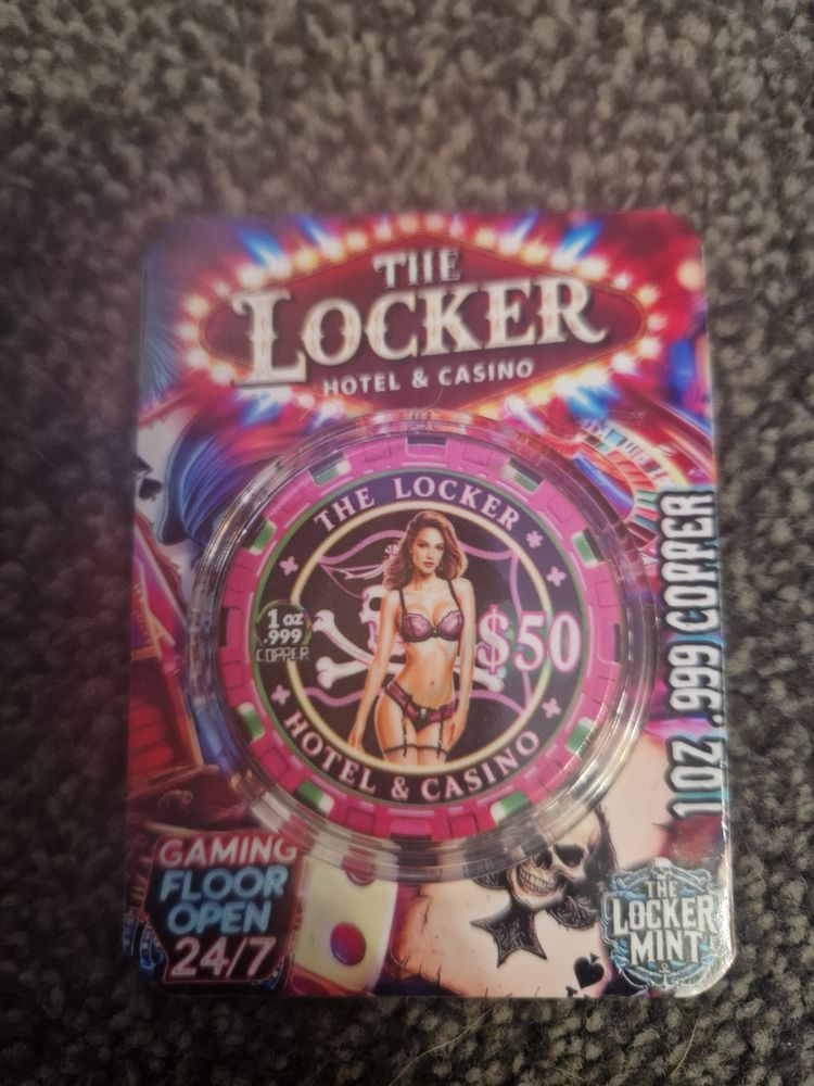 1oz copper The Locker Hotel & Casino $50 Gaming Chip