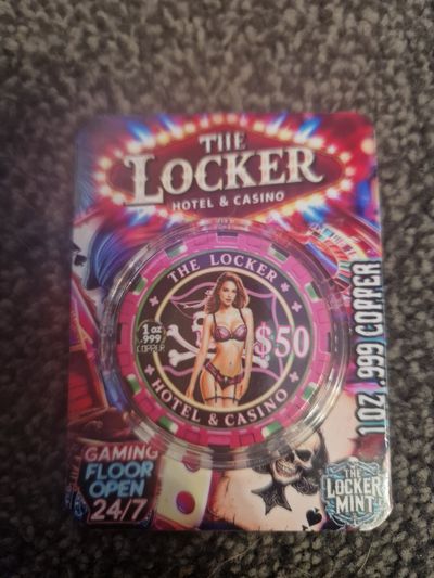 1oz copper The Locker Hotel & Casino $50 Gaming Chip