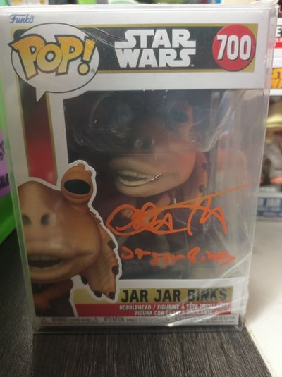*SIGNED* Funko Pop Star Wars Jar Jar Binks Bobblehead