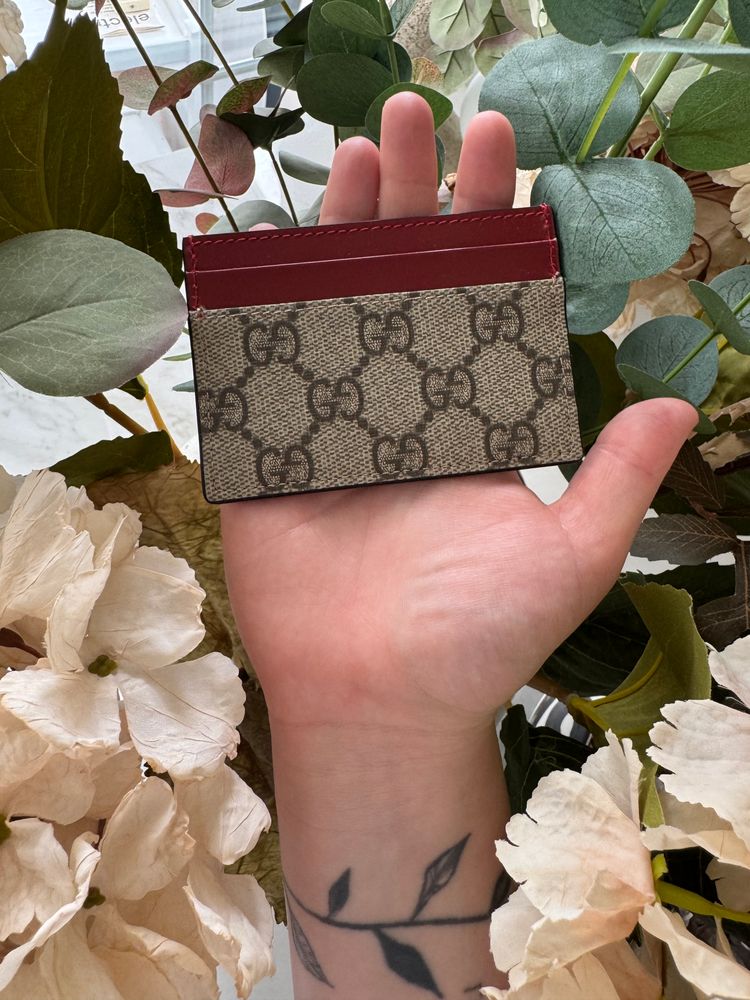 Gucci Card Holder ‘Wine Red Trim’ NO BOX *Authentic* 2