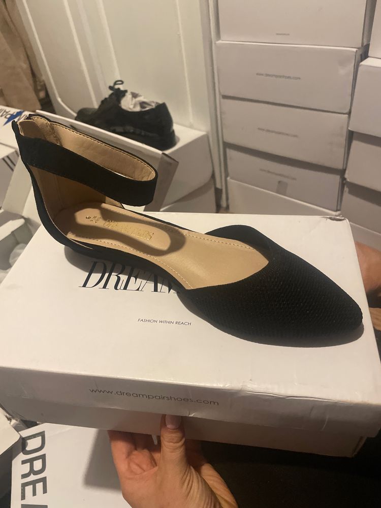 Schuh Black Ankle Strap Flat Shoe product image