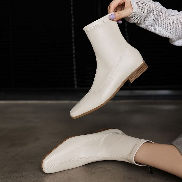 Cream Ankle Boots image 1