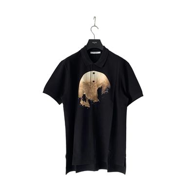 Givenchy Black Eyeless Skull Print Oversized Polo