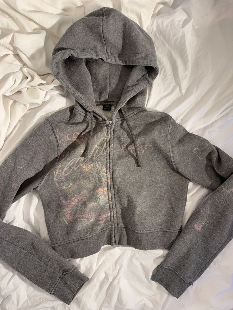Lonely Hearts Grey Zip-Up Hoodie
