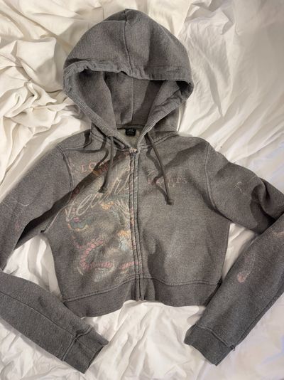 Lonely Hearts Grey Zip-Up Hoodie